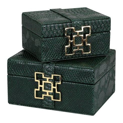 Green Croc Box Set Geo Gold
